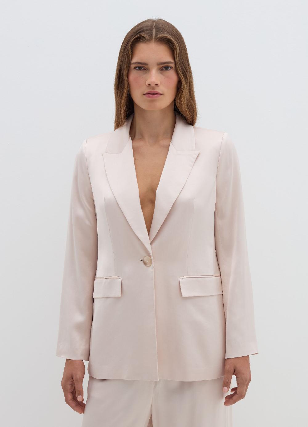 Stefanel Blazer fluido monopetto in viscosa satin Fino Al -60%