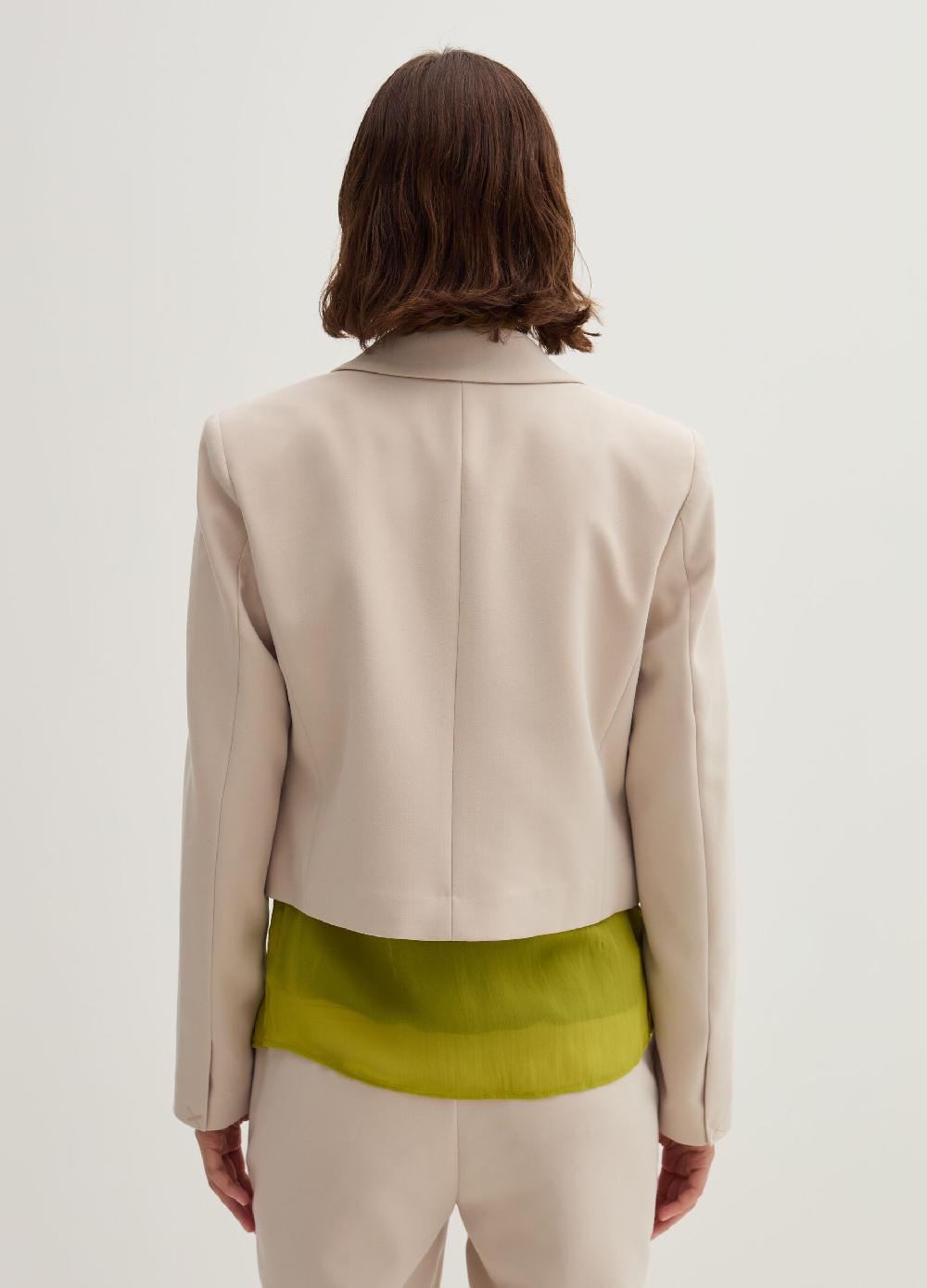 Stefanel Blazer crop monopetto in crêpe doppia Moda