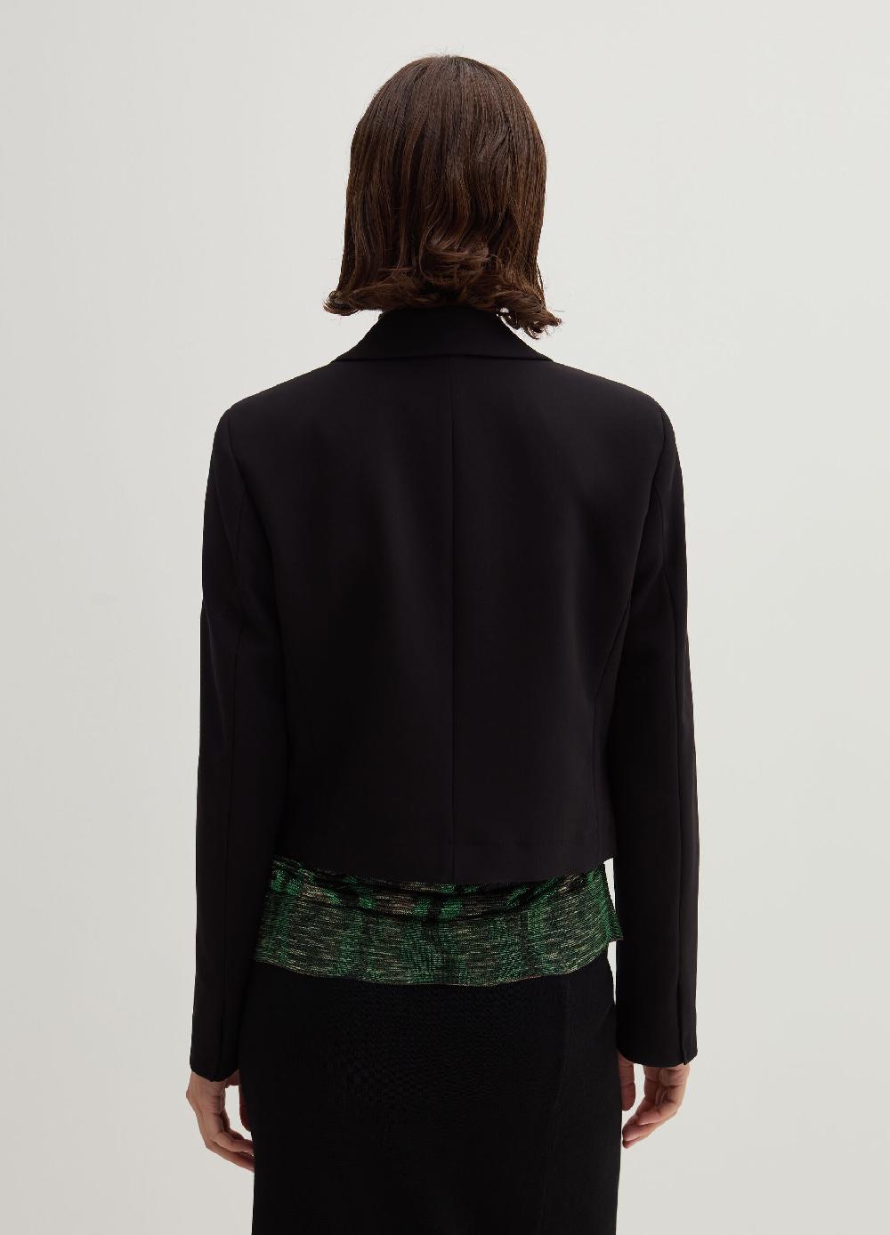 Stefanel Blazer cropped monopetto in crêpe doppia Italy