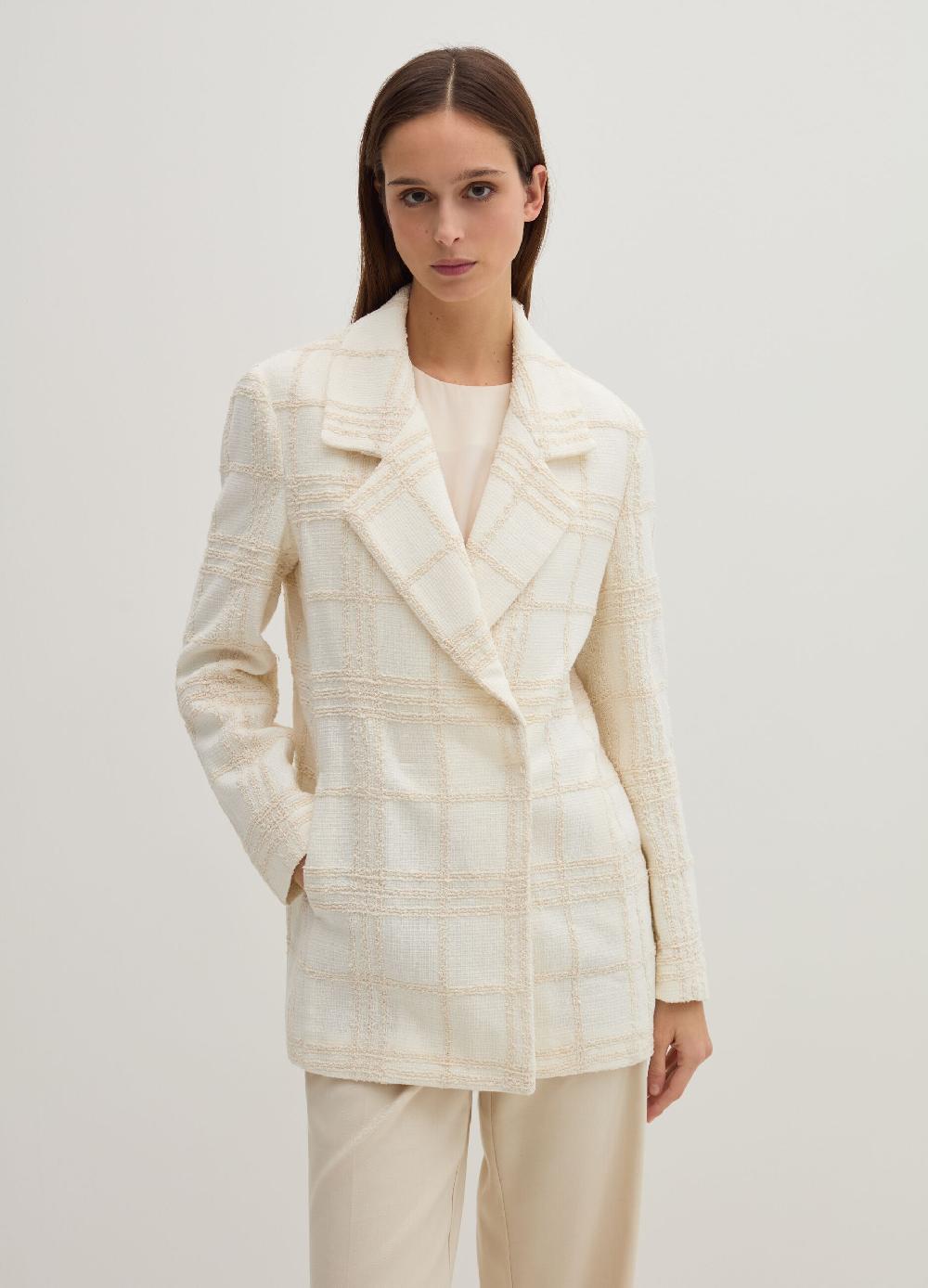 Stefanel Blazer in boucle windowpane In Linea
