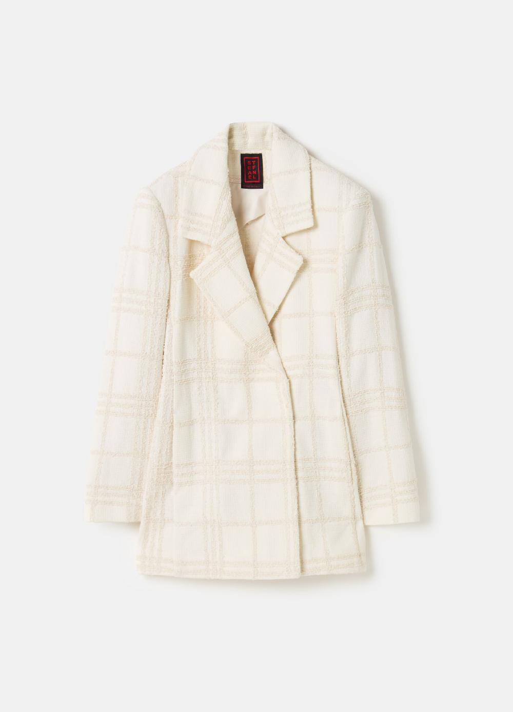 Stefanel Blazer in boucle windowpane In Linea