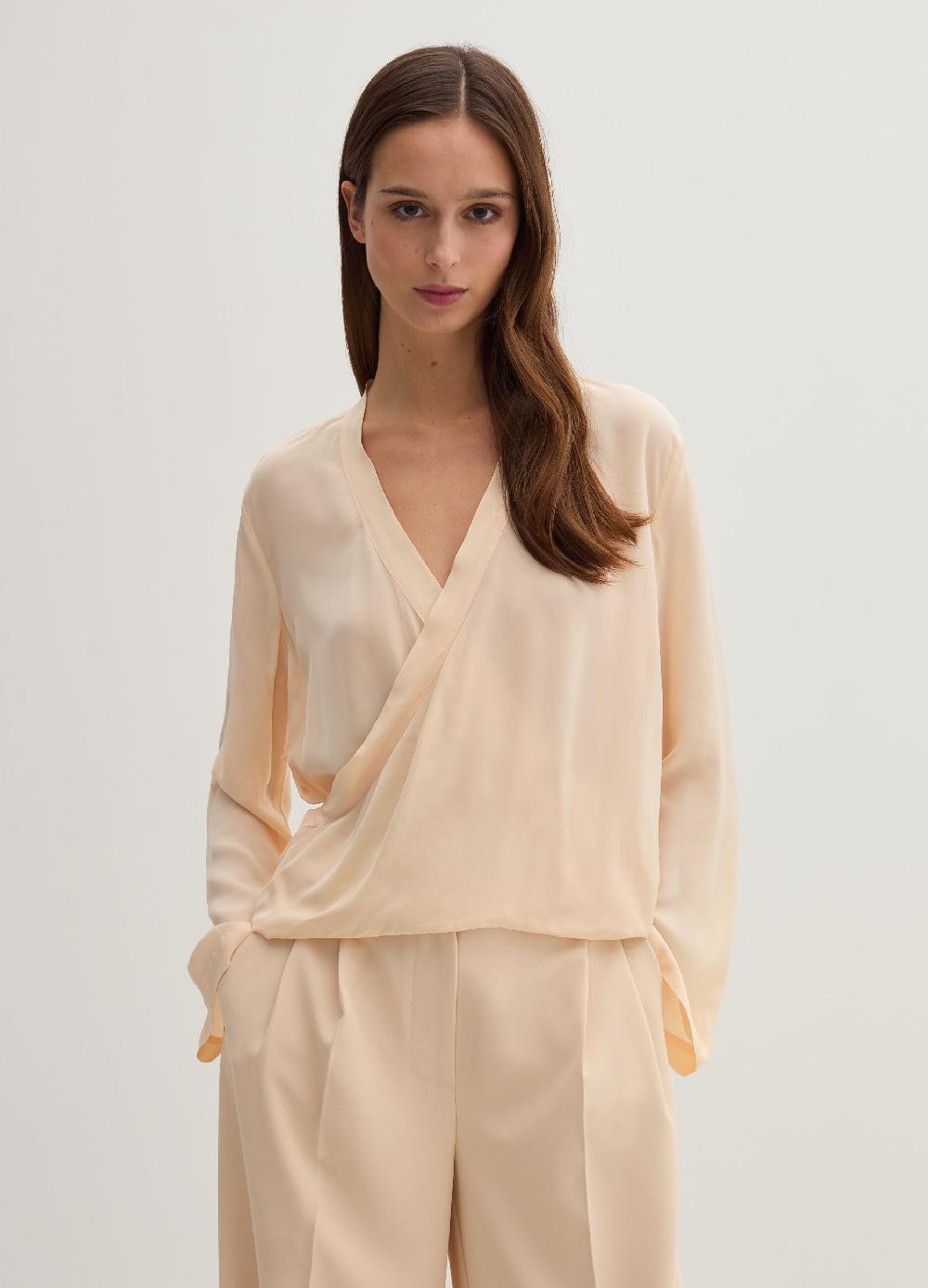 Stefanel Blusa in crêpe de chine scollo con incrocio Qualità