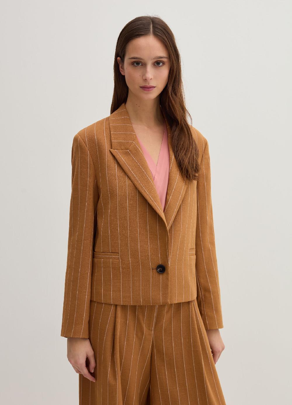 Stefanel Blazer cropped gessato monopetto Pezzi Unici