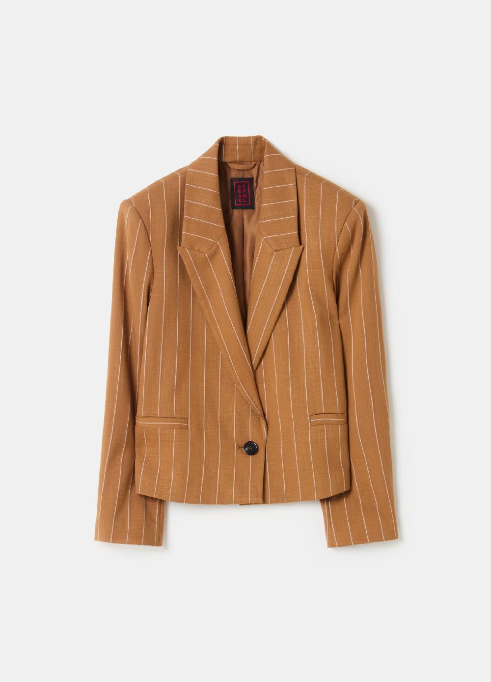 Stefanel Blazer cropped gessato monopetto Pezzi Unici