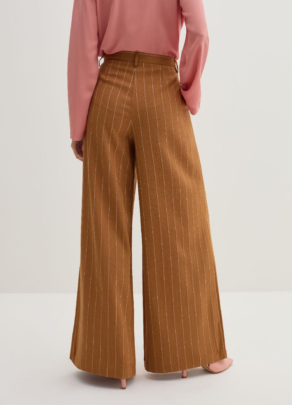 Stefanel Pantalone wide leg gessato Consegna Veloce