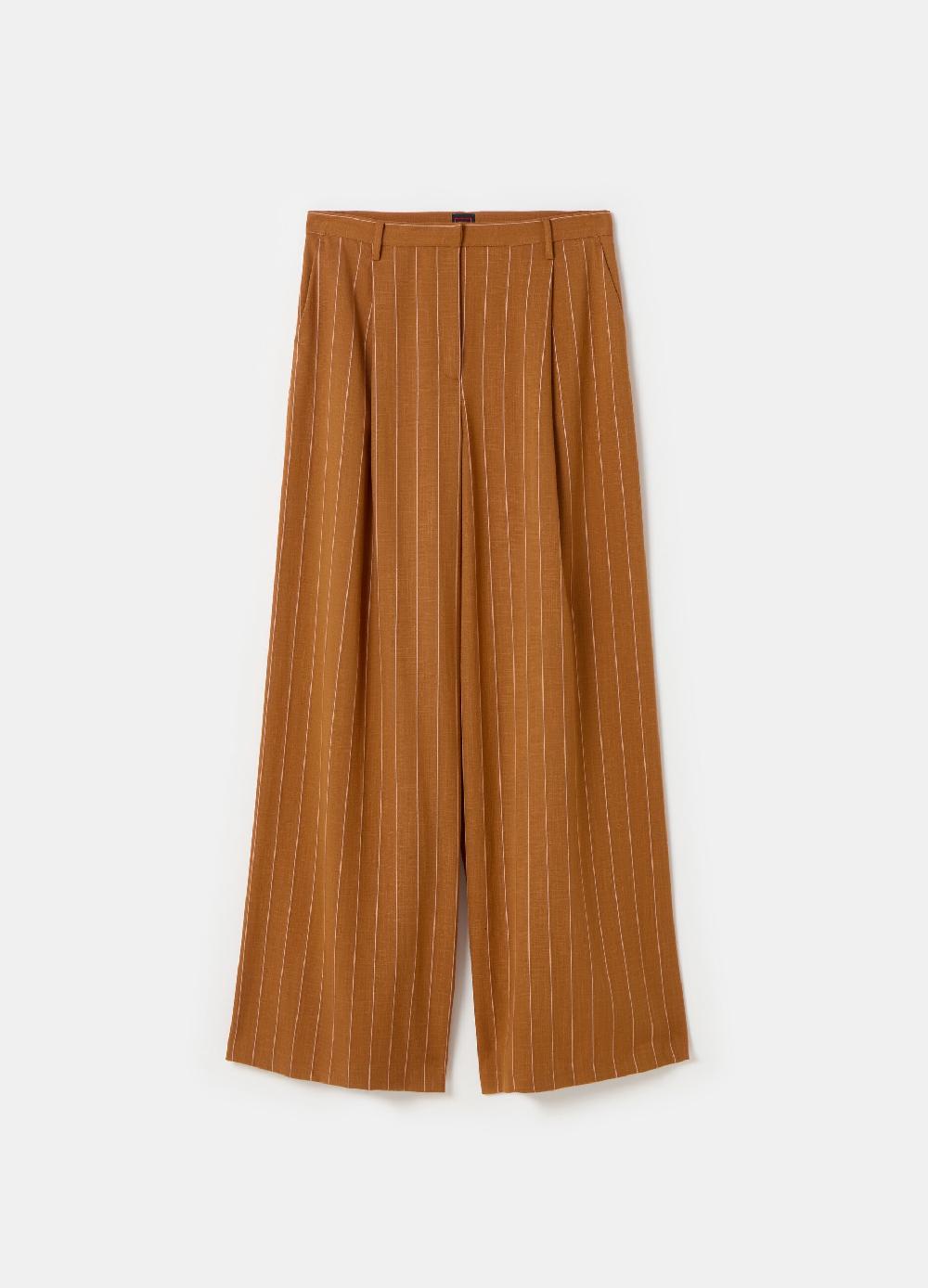 Stefanel Pantalone wide leg gessato Consegna Veloce