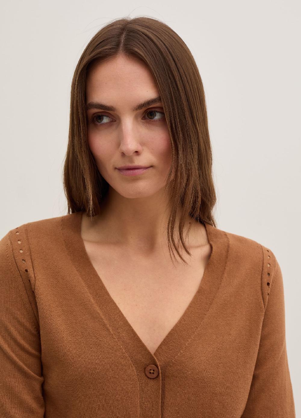 Stefanel Cardigan con dettagli traforati scollo a V Economico