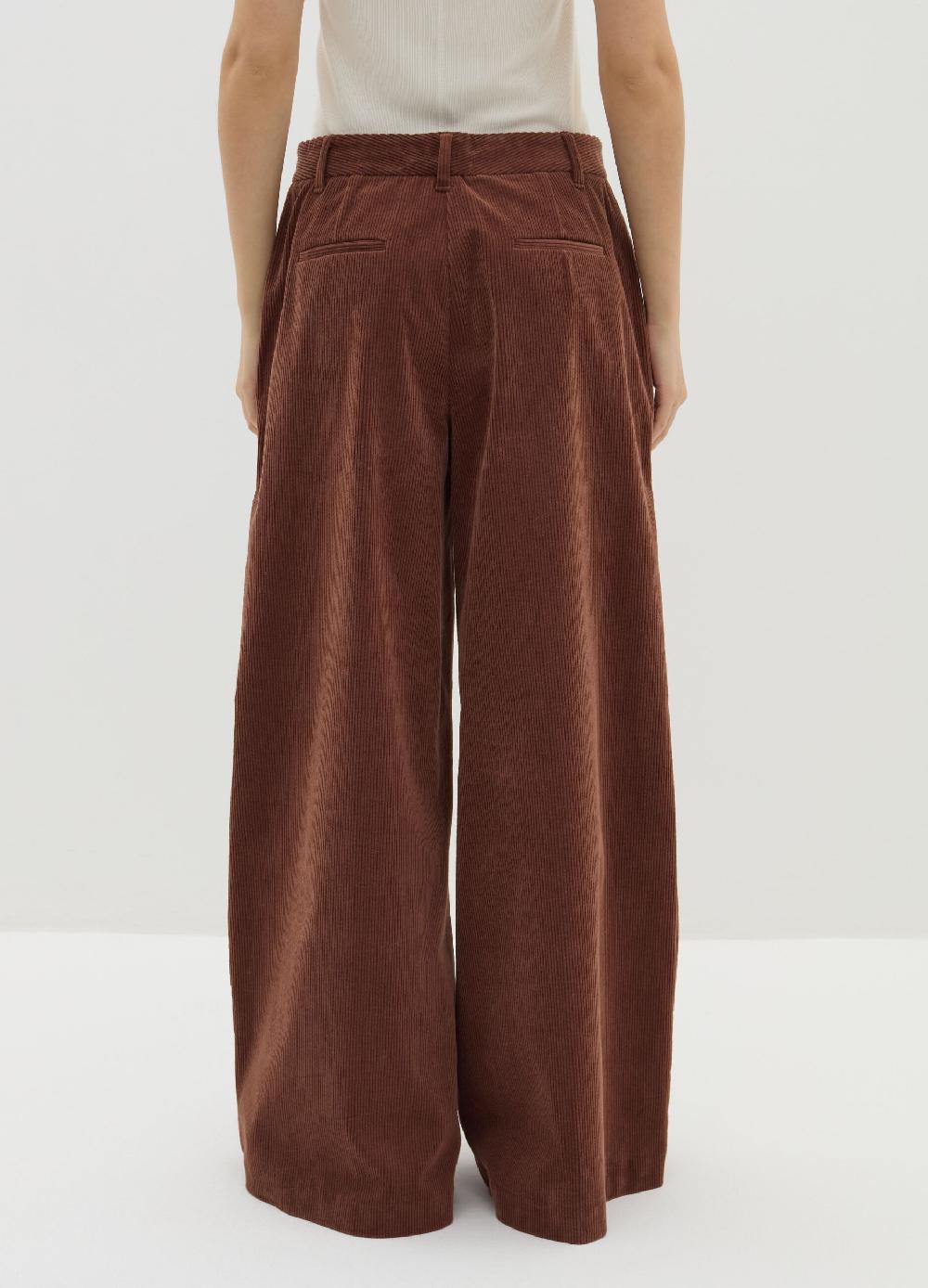 Stefanel Pantalone a gamba larga in corduroy Vendita Calda