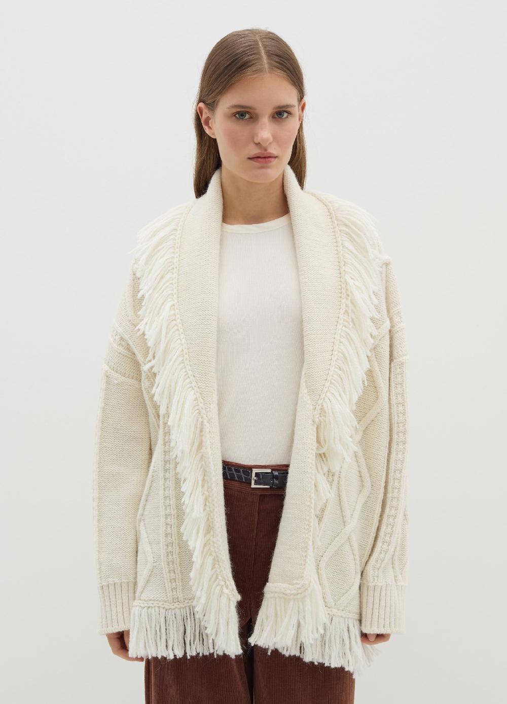 Stefanel Cardigan a rombi con frange Vendita Economica