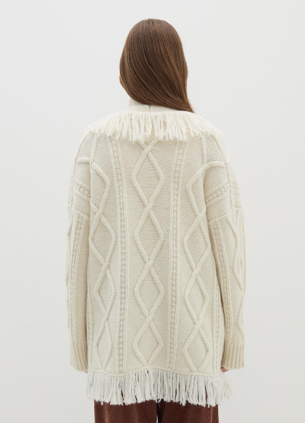 Stefanel Cardigan a rombi con frange Vendita Economica