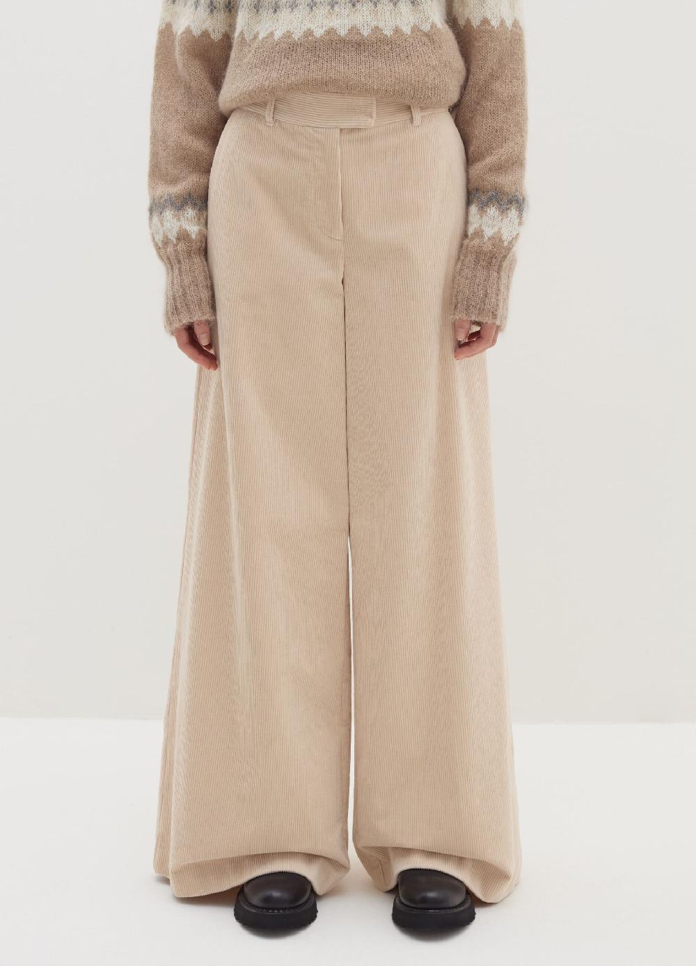 Stefanel Pantalone a gamba larga in corduroy Saldi Di Fabbrica