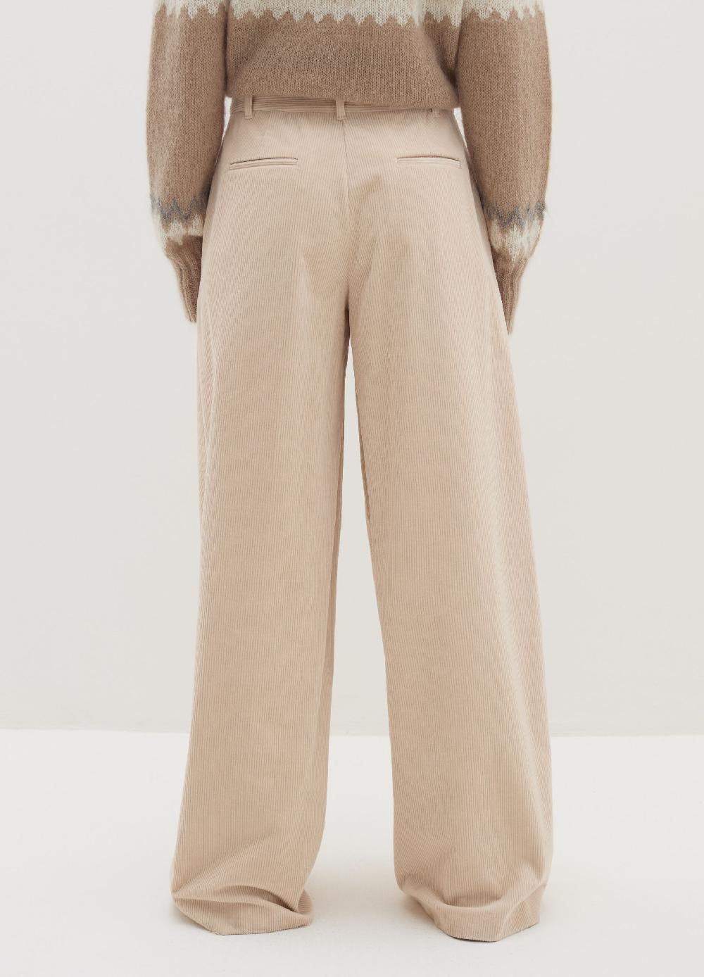 Stefanel Pantalone a gamba larga in corduroy Saldi Di Fabbrica
