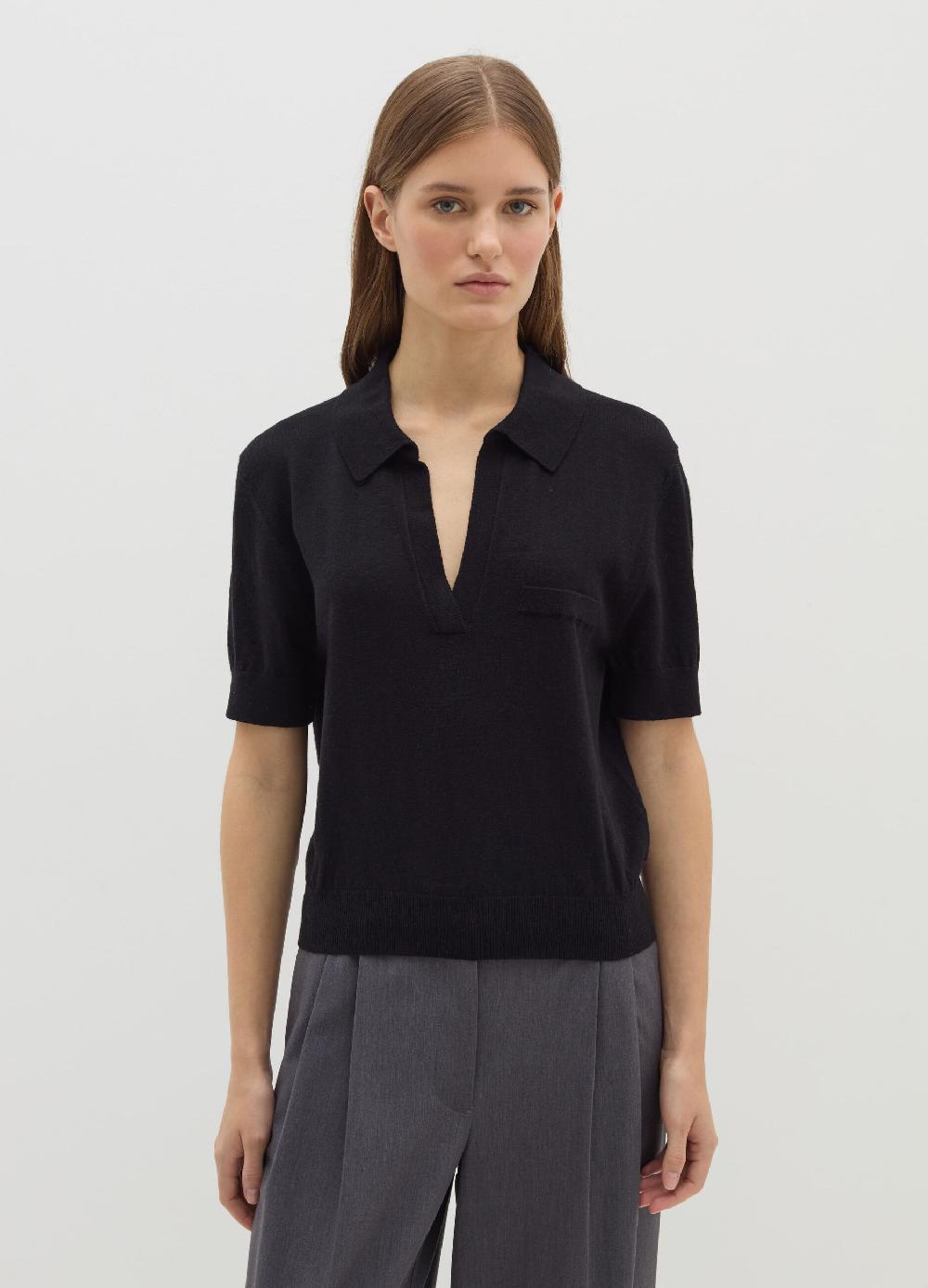 Stefanel Maglia in lana e seta con scollo a polo Vendite Flash