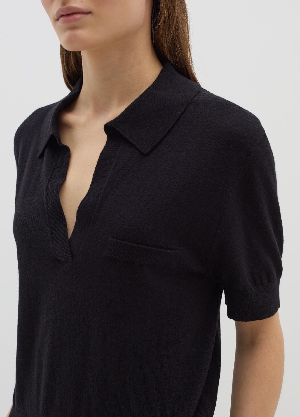 Stefanel Maglia in lana e seta con scollo a polo Vendite Flash