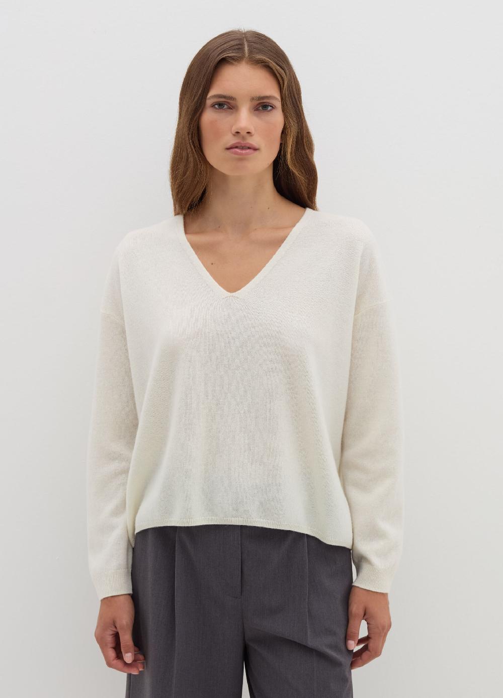 Stefanel Pullover in lana e cashmere con scollo a V Acquista Ora