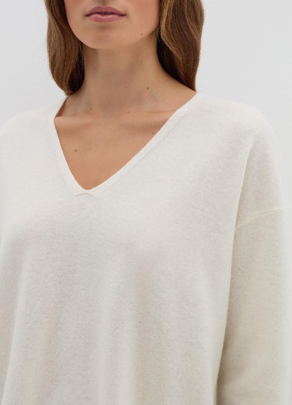 Stefanel Pullover in lana e cashmere con scollo a V Acquista Ora