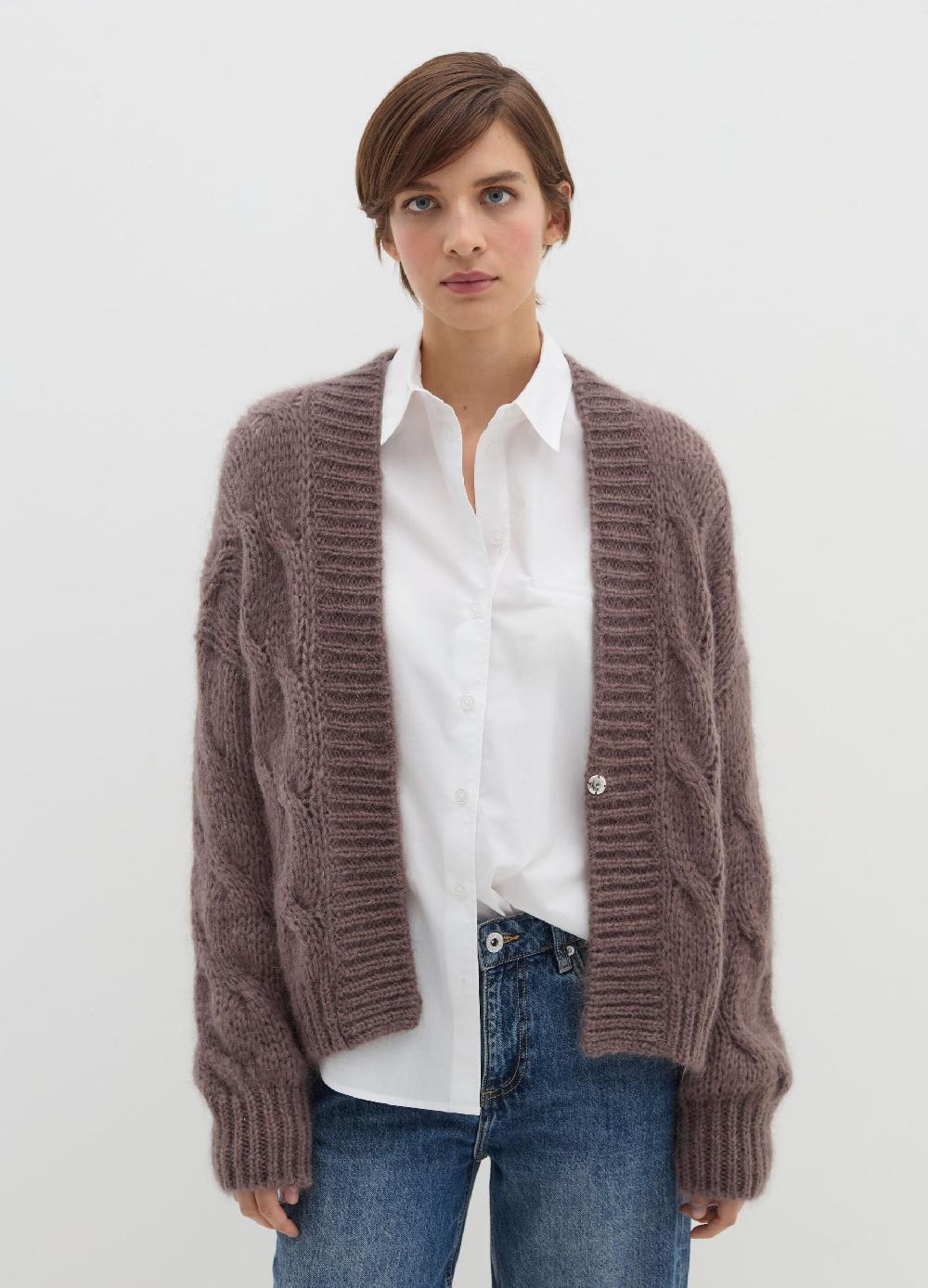 Stefanel Cardigan oversize a treccia con scollo a V Consegna Veloce