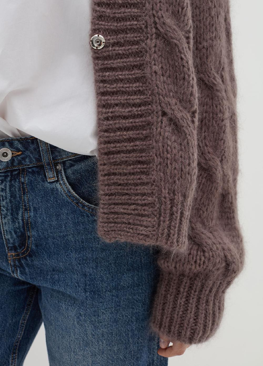 Stefanel Cardigan oversize a treccia con scollo a V Consegna Veloce
