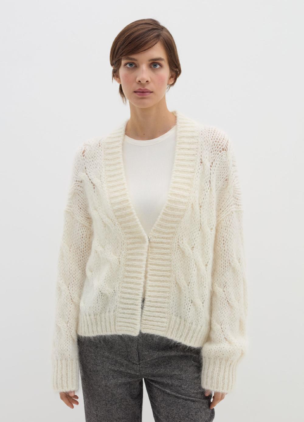 Stefanel Cardigan oversize a treccia con scollo a V Promozione Limitata