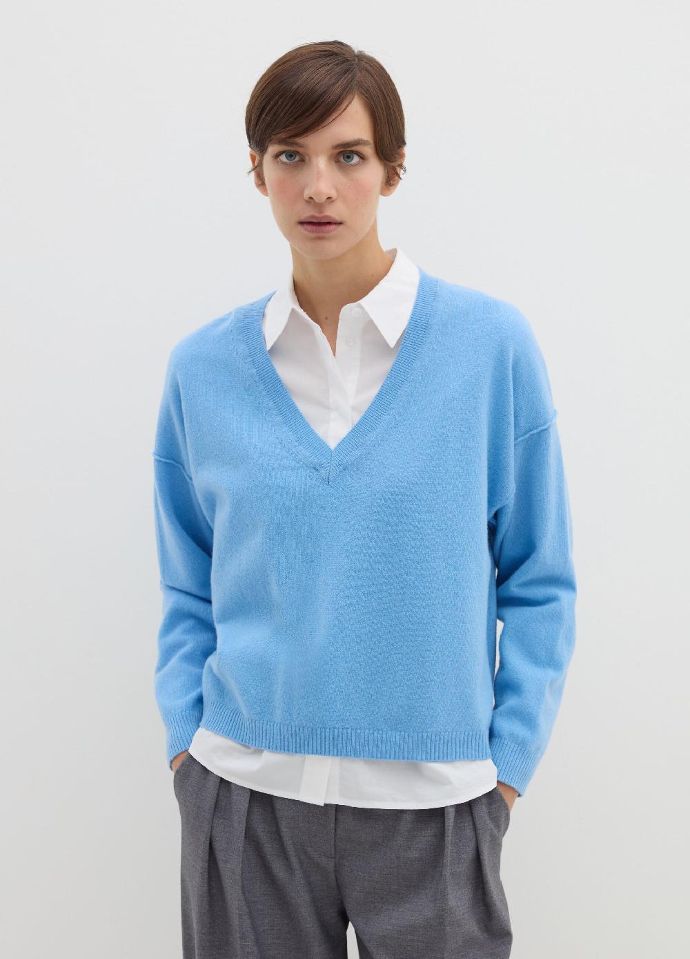 Stefanel Pullover in lana viscosa e cashmere con scollo a V Convenienza