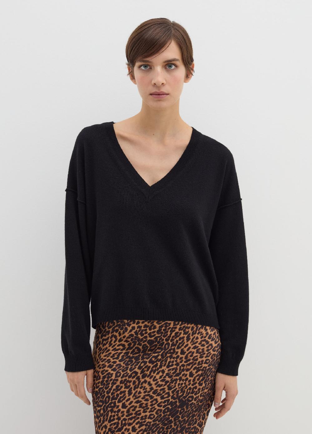 Stefanel Pullover in lana viscosa e cashmere con scollo a V Presa