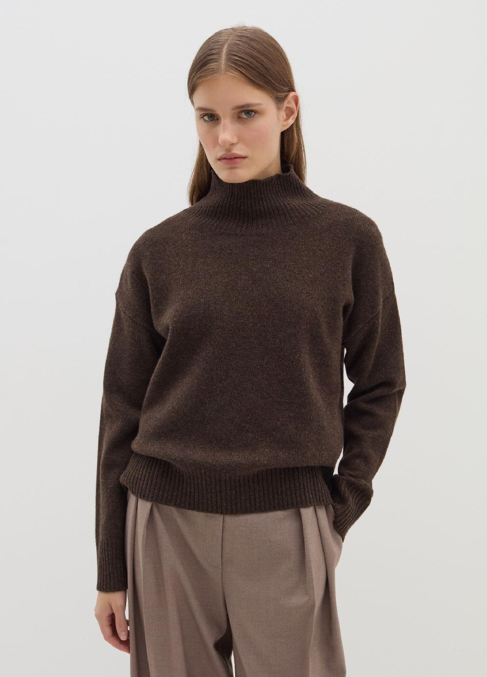 Stefanel Pullover mock neck in lana cardata Outlet