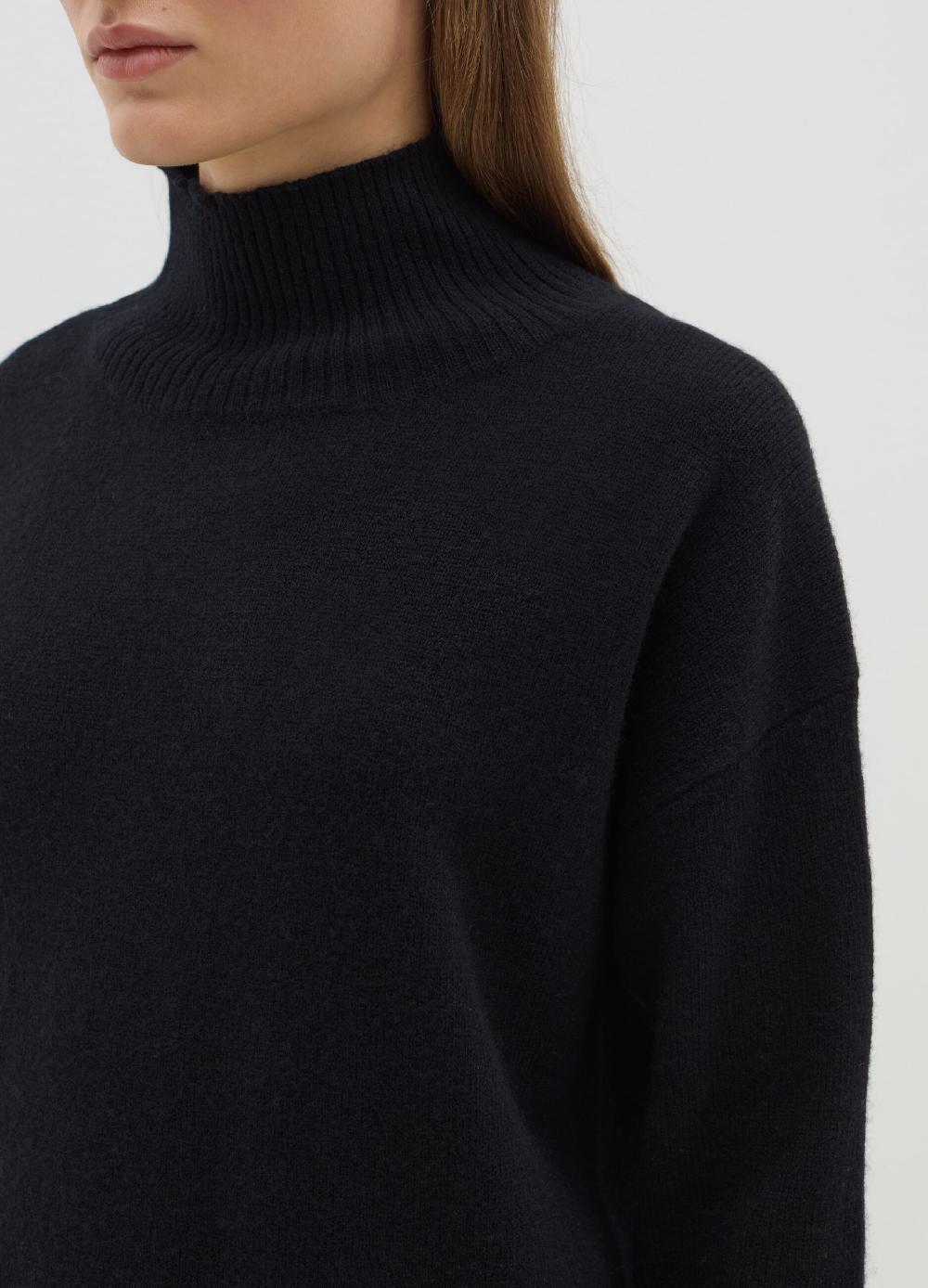Stefanel Pullover mock neck in lana cardata Vendita Economica