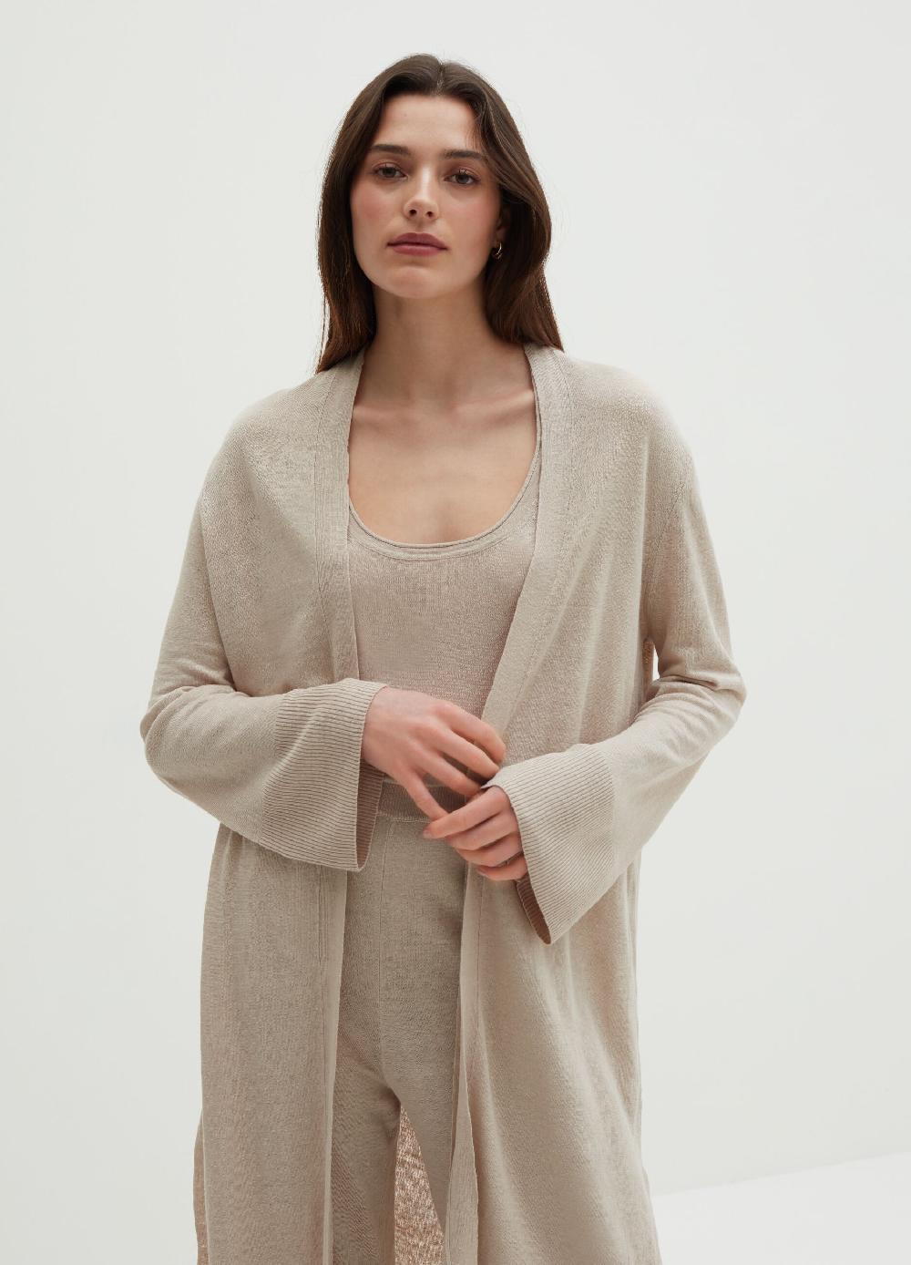 Stefanel Cardigan lungo in lino In Saldo