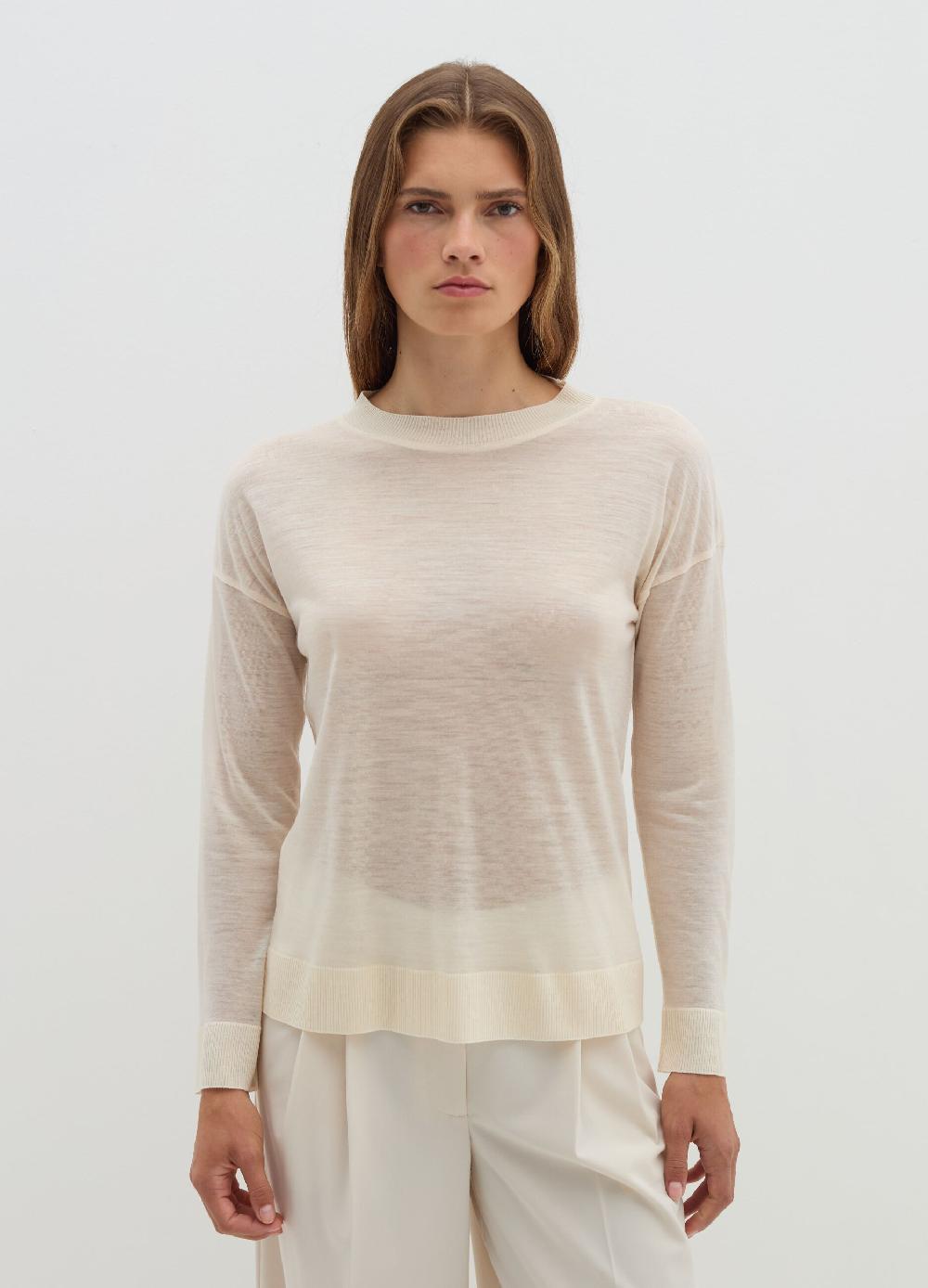 Stefanel Maglia a maniche lunghe in lana e Lyocell Latest stili