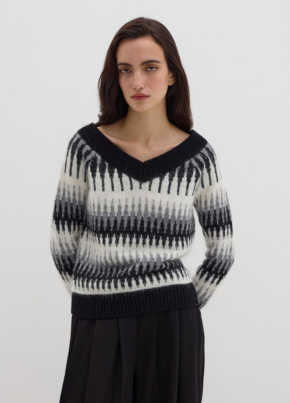 Stefanel Maglia jacquard con micro paillettes Moda