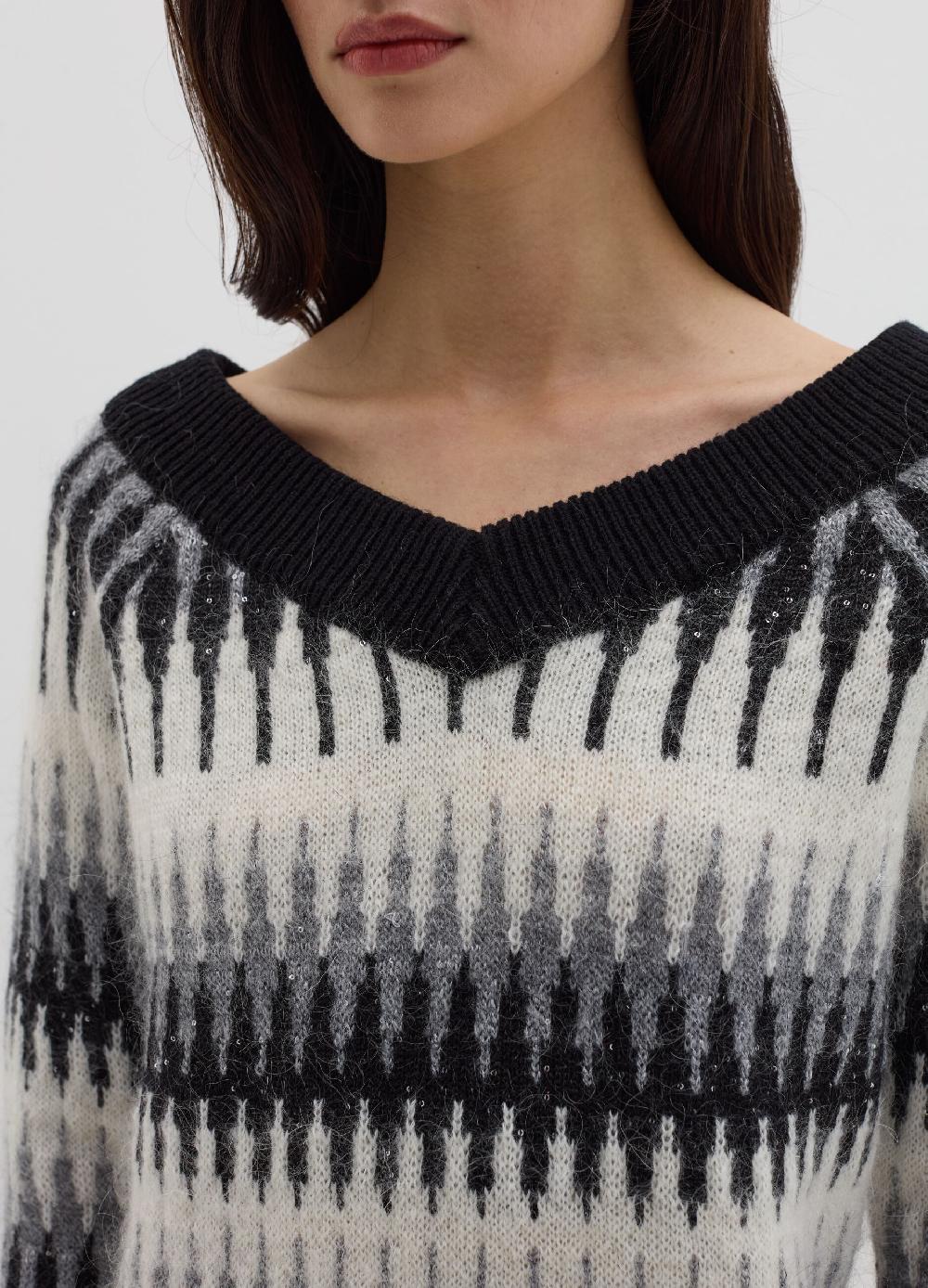 Stefanel Maglia jacquard con micro paillettes Moda