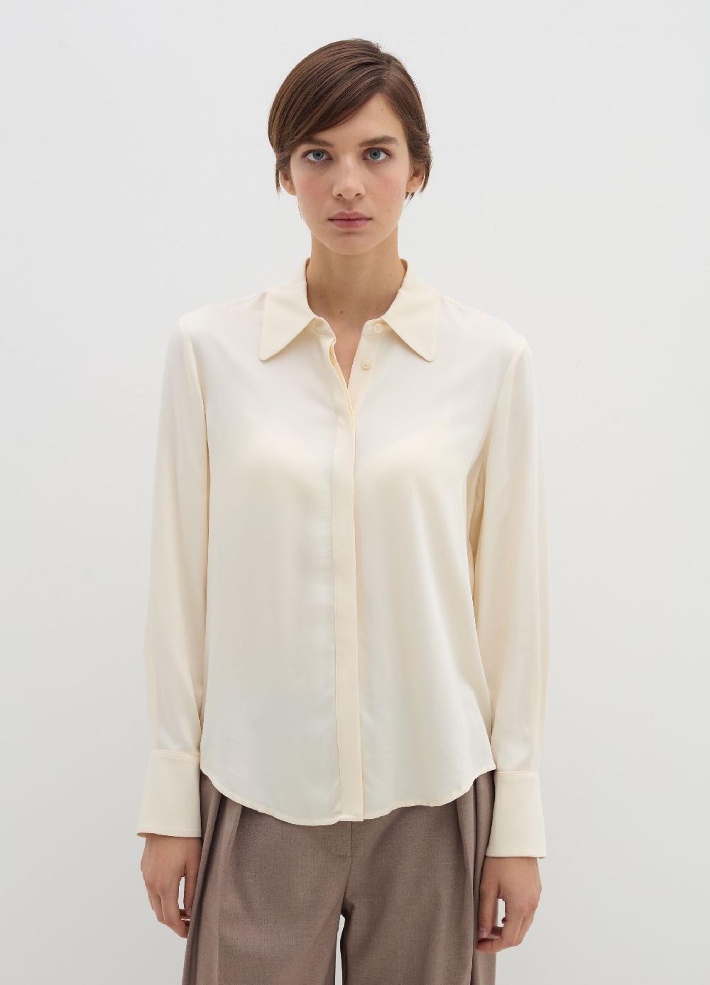 Stefanel Camicia in seta effetto satin Saldi Di Fabbrica