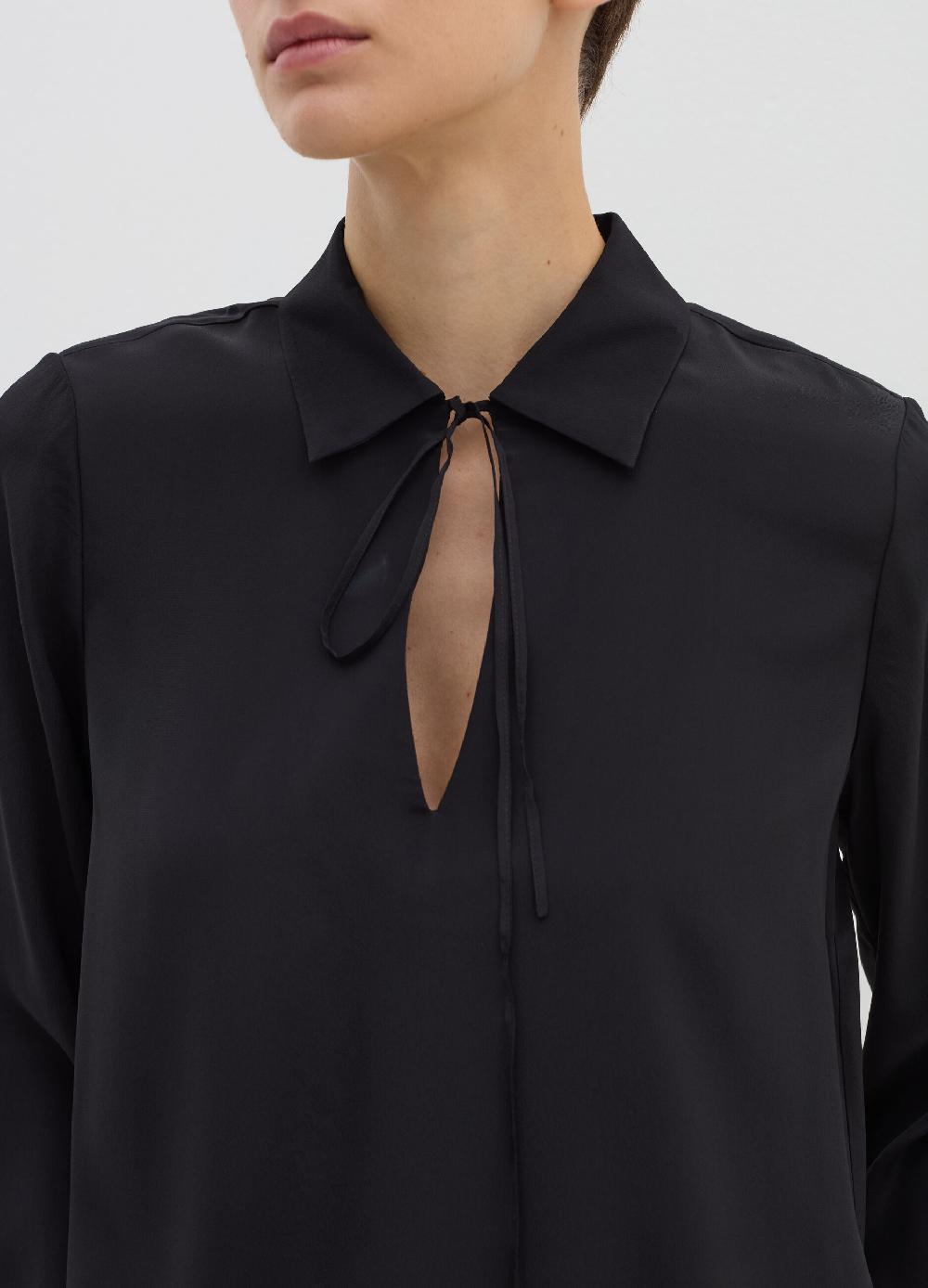 Stefanel Blusa in crêpe de chine con scollo a polo I Più Venduti
