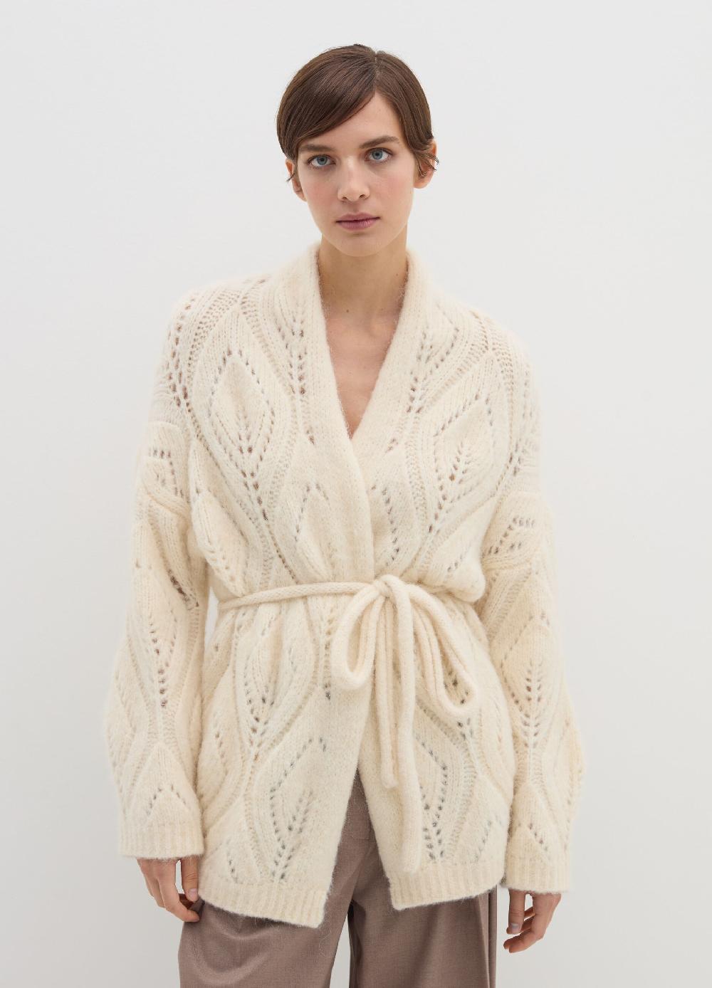 Stefanel Cardigan in alpaca con cintura In Saldo