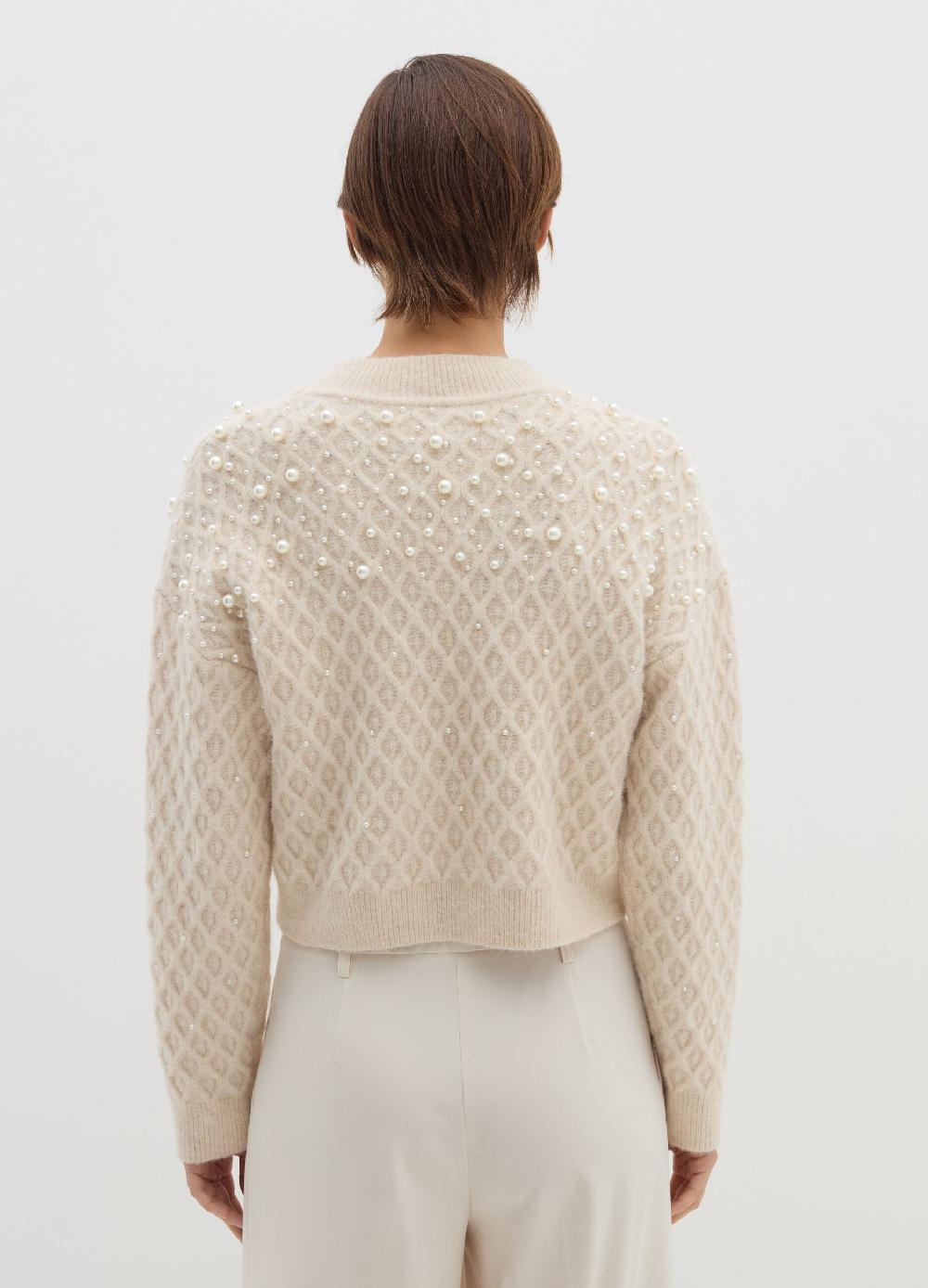 Stefanel Maglia a rombi con perle Spedizione Gratuita