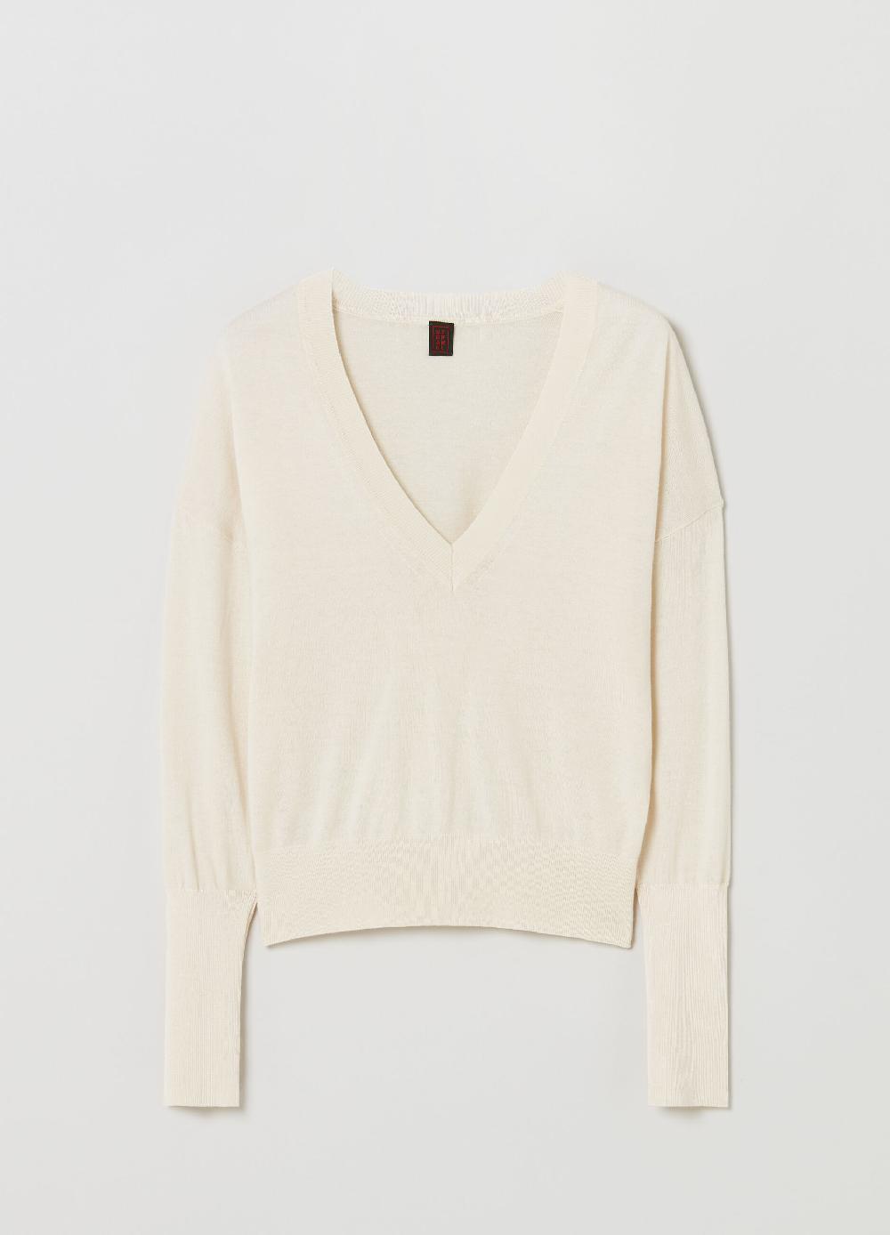 Stefanel Pullover in lana e seta con scollo a V Consegna Veloce