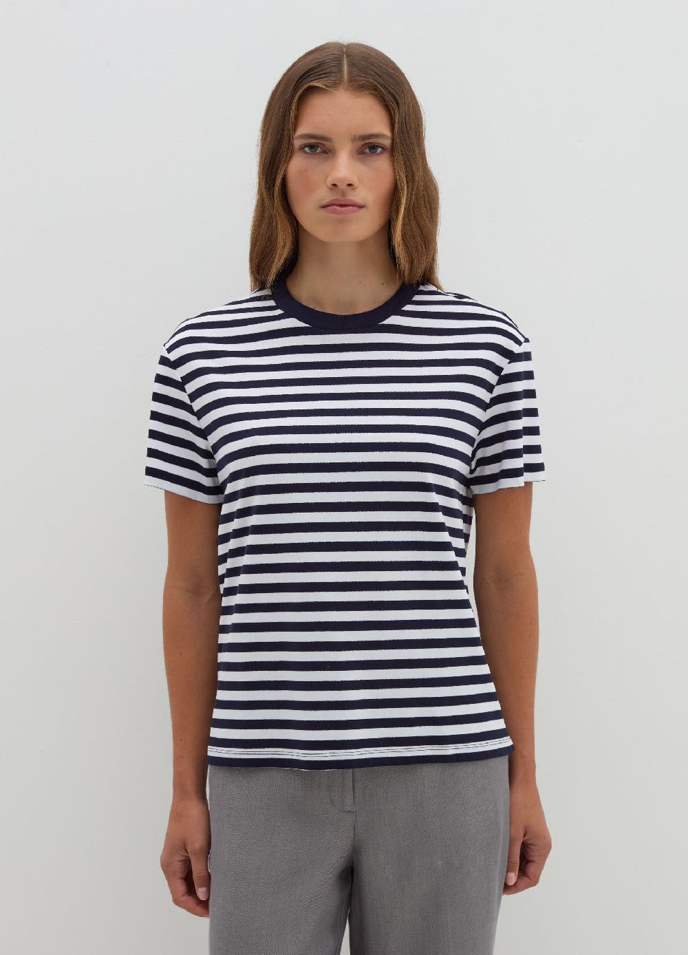 Stefanel T-shirt in jersey di cotone a righe Online