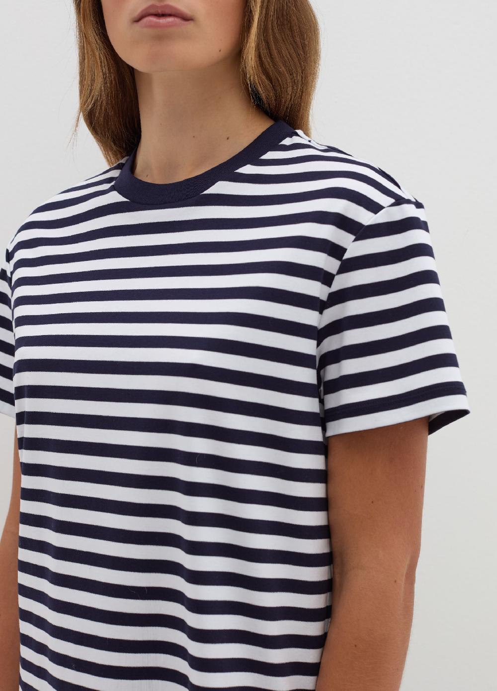 Stefanel T-shirt in jersey di cotone a righe Online