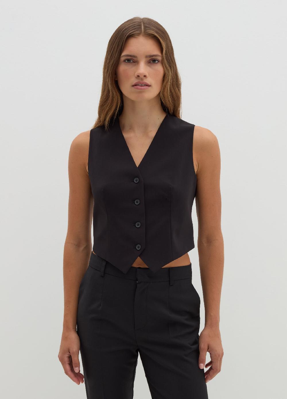Stefanel Gilet in poly viscosa stretch Saldi Di Fabbrica