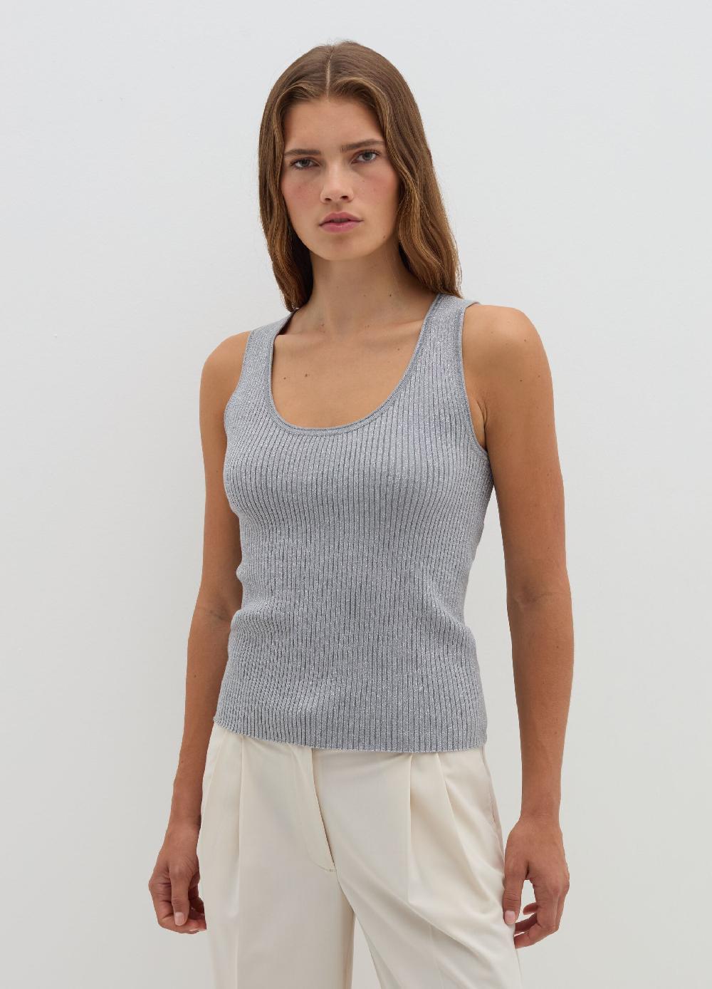 Stefanel Tank top a costine con lurex Qualità