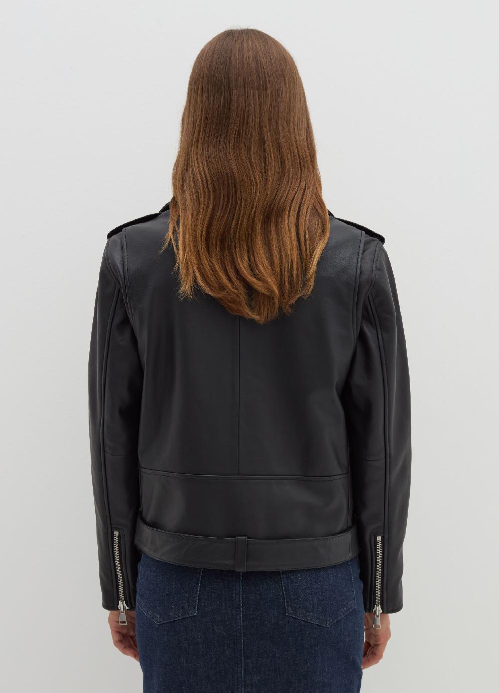 Stefanel Giacca biker in pelle con zip Vendita