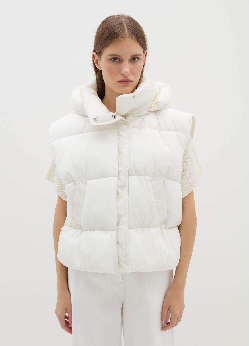 Stefanel Gilet imbottito con cappuccio rimovibile Consegna Veloce