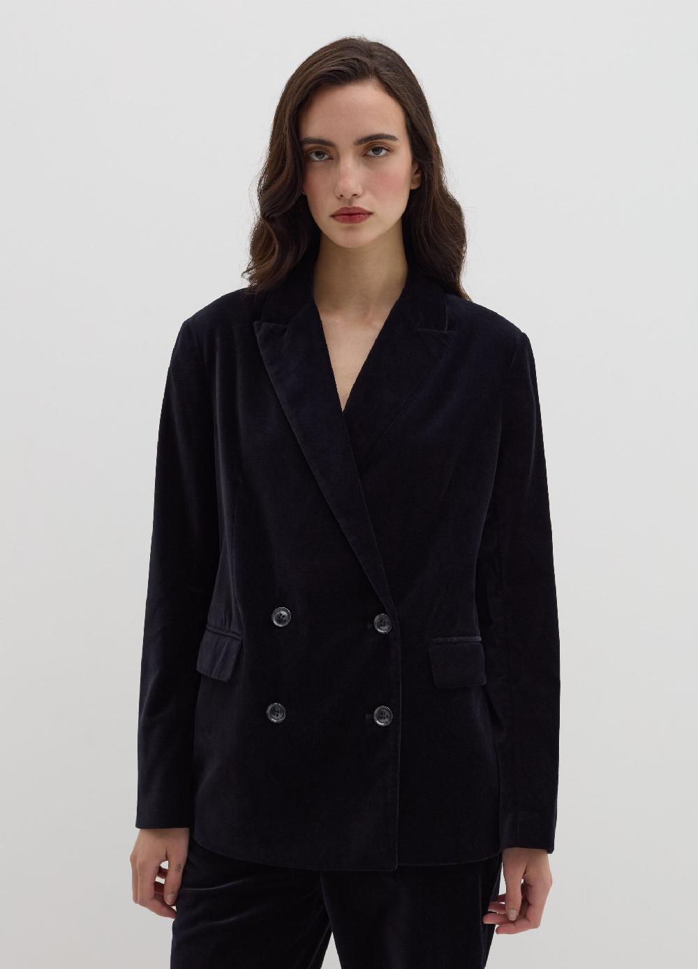 Stefanel Blazer doppiopetto in velluto Prezzo Ridotto