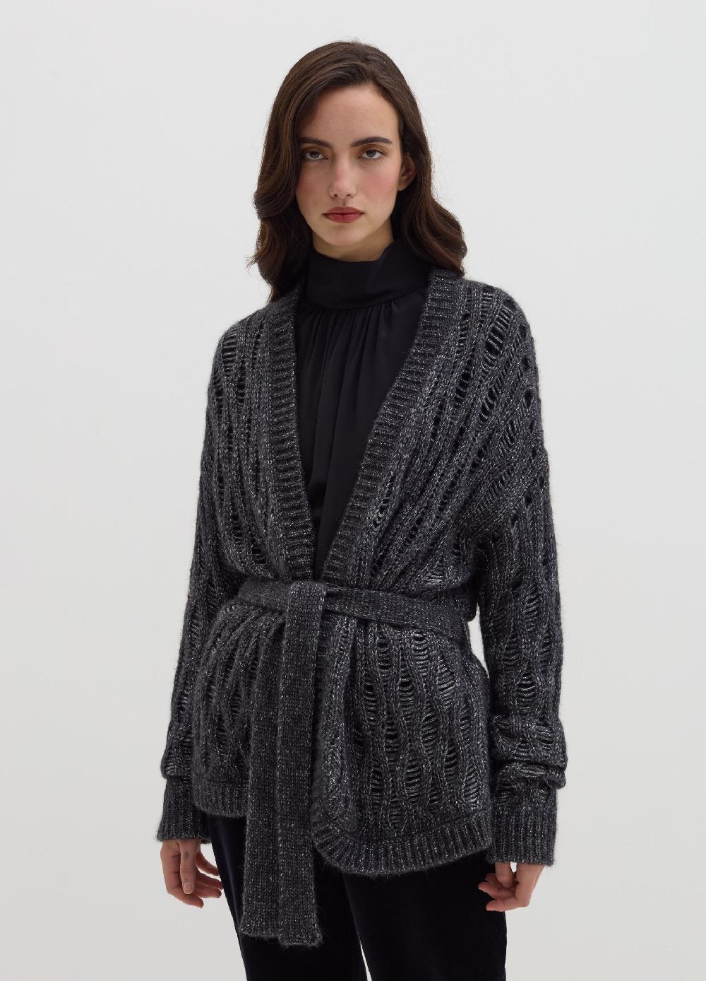 Stefanel Coatigan in lurex con cintura Nuova