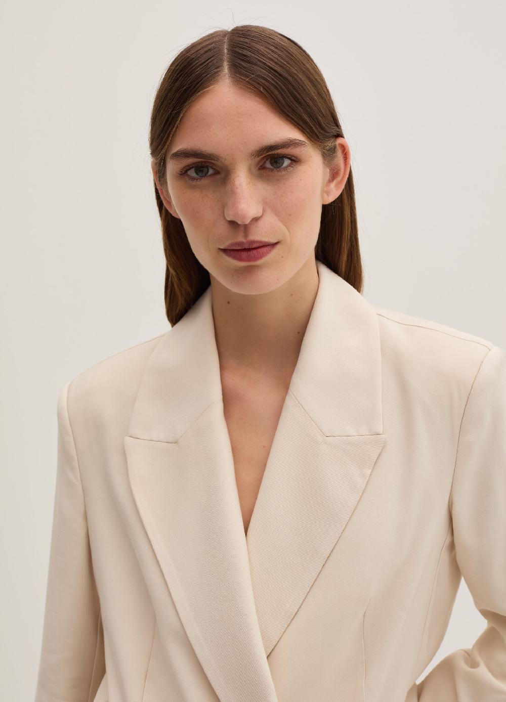 Stefanel Blazer fluido doppiopetto in twill tecnico Italia