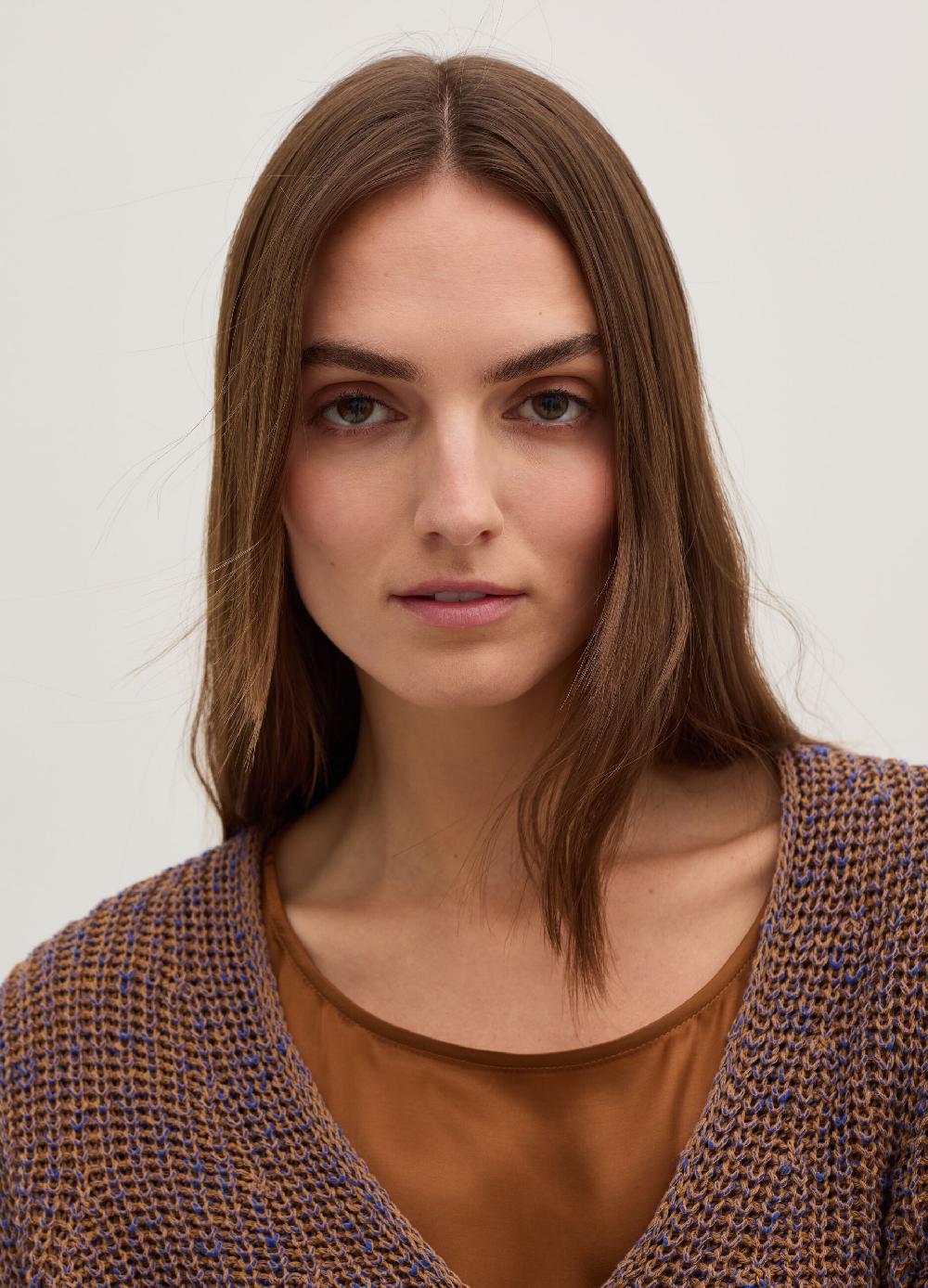 Stefanel Pullover con fantasia bicolore scollo a V Comprare a buon mercato