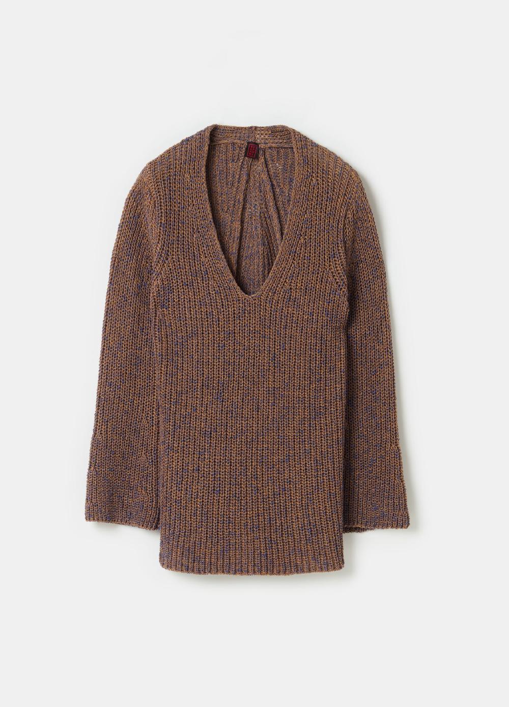 Stefanel Pullover con fantasia bicolore scollo a V Comprare a buon mercato