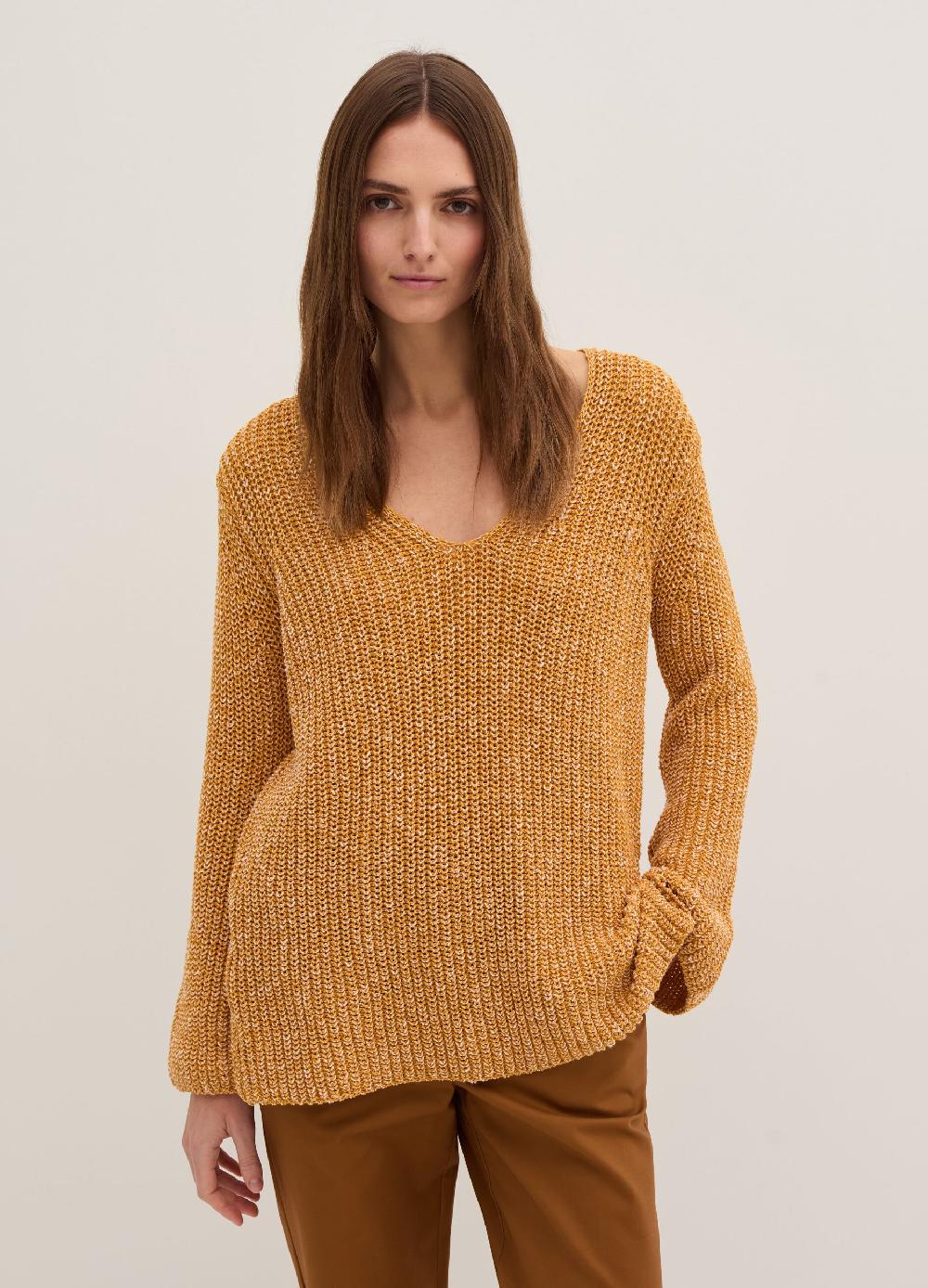Stefanel Pullover con fantasia bicolore scollo a V Grande vendita