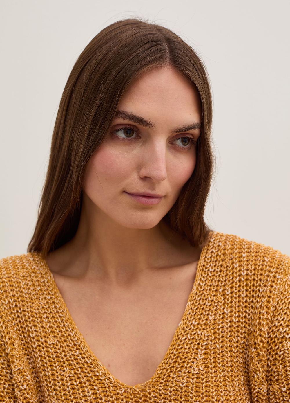 Stefanel Pullover con fantasia bicolore scollo a V Grande vendita