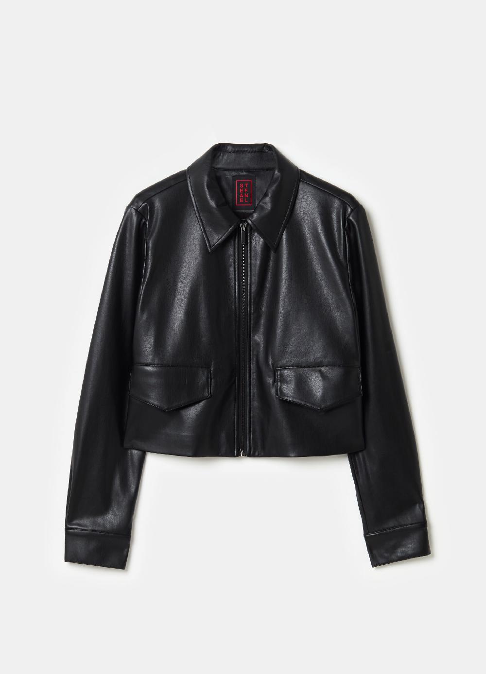 Stefanel Giacca corta effetto lucido con zip Flash Sale